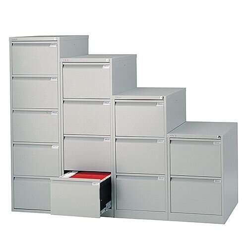 2 Drawer Steel Filing Cabinet Flush Front Doulton Blue Bisley Bs2e