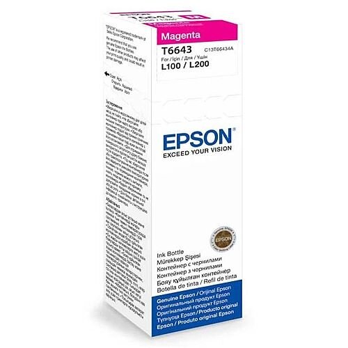 Epson T6643 - 70 ml - magenta - ink refill - for Epson L380, L386, L395,  L495; EcoTank ET-16500, 2600, 2650, L606, L656, WorkForce ET-4500 - Hunt  Office UK