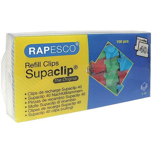 Pack of 50 Rapesco Supaclip #40 Refill Clips