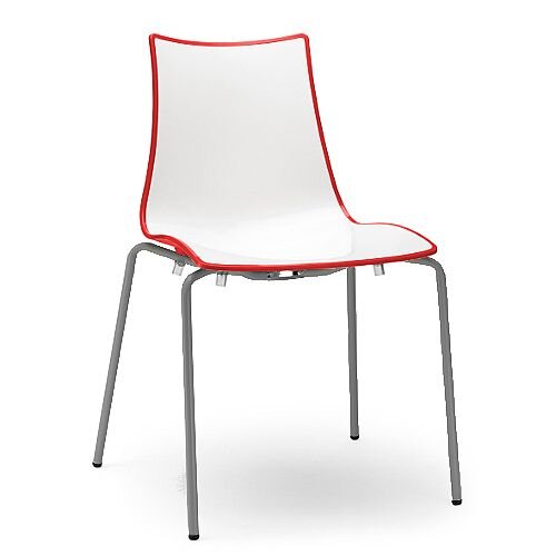 Zebra Bicolore Anthracite Leg Outdoor High Gloss Stacking Chair