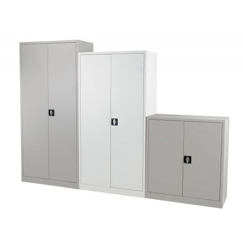 Steel Double Door Cupboard 1000 mm H x 920 mm W x 420 mm D in Grey Additional Image 4