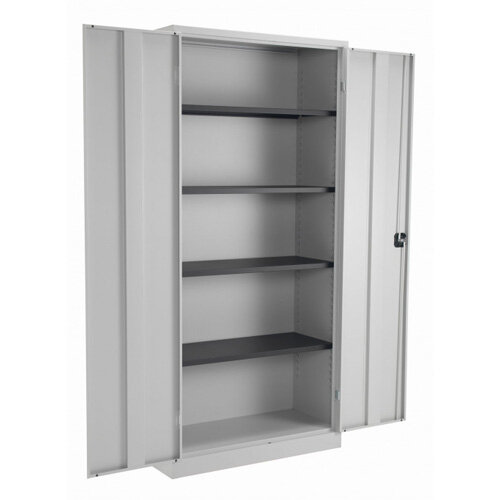 Steel Double Door Cupboard 1950 mm H x 19140 mm W x 400 mm D in Grey Additional Image 2