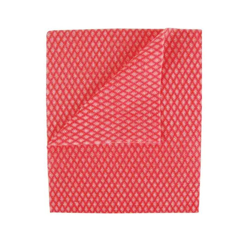 Economy Cloths Pack of 50 Red 42x35cmIdeal for ColourCoded Cleaning Systems Additional Image 1