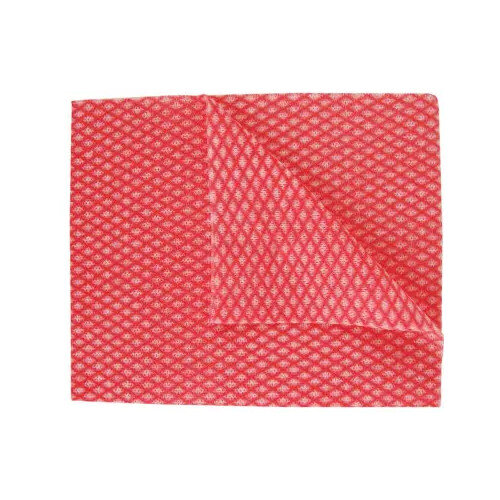 Economy Cloths Pack of 50 Red 42x35cmIdeal for ColourCoded Cleaning Systems Additional Image 2