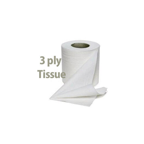 2Work Luxury Quilted Toilet Tissue Paper Rolls White 3-Ply Roll (10 Packs of 4) 40 Rolls in Total TQ4Pk