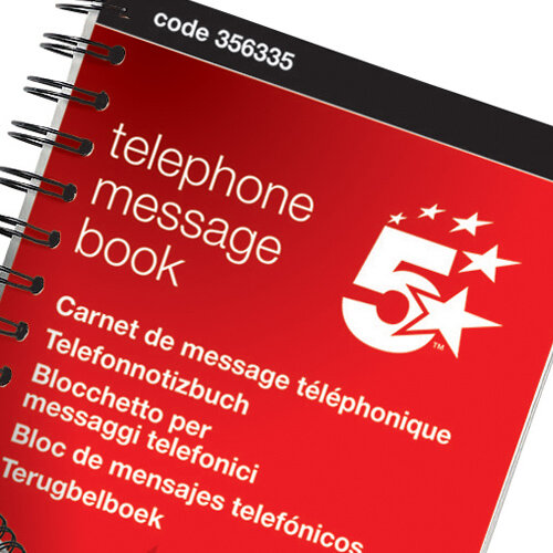 Telephone Message Book Wirebound Duplicate 320 Notes 80 Pages 5 Star