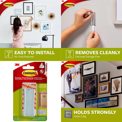 Command Universal Metal Picture Hanger 1HK+2S Large+4S Mini 17047