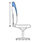 Jemini Plus Deluxe High Back Operator Chair Blue Features: Seat Back Height Adjustment