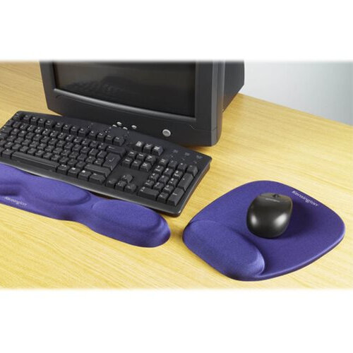 Kensington Blue Foam Mousepad With Wrist Rest Ref 64271