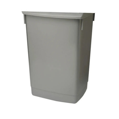Addis Plastic Flip Top Waste Bin Base 60 Litres Grey Metallic Height 680mm x Width 405mm x Depth 335mm
