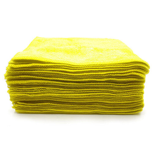 Yellow Microfibre Cleaning Cloths Pack of 10