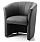Neo Single Reception Tub Chair Black Leather Additional Image 3