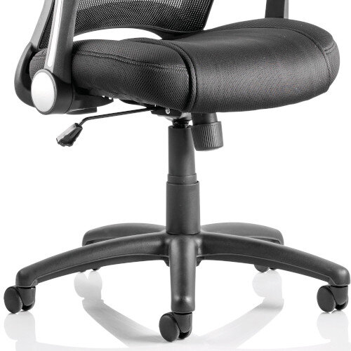 Zeus Task Operator Office Chair Black Fabric Black Mesh Back With Fold Up Arms  Additional Image 4