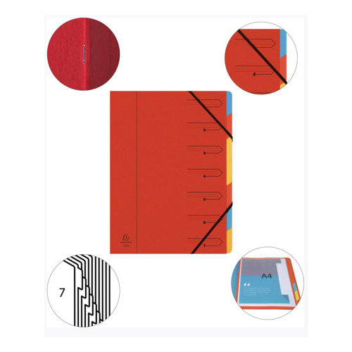 Exacompta Europa Multipart File Stapled A4 7 Sections Red