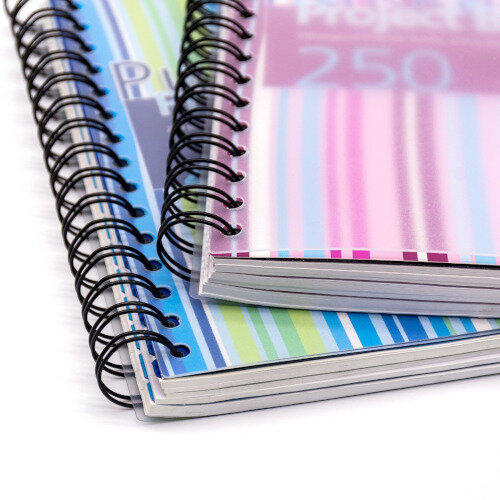 Pukka Pad A5 Wirebound Project Book Asst Pack of 33 with Divider - Pink and Blue