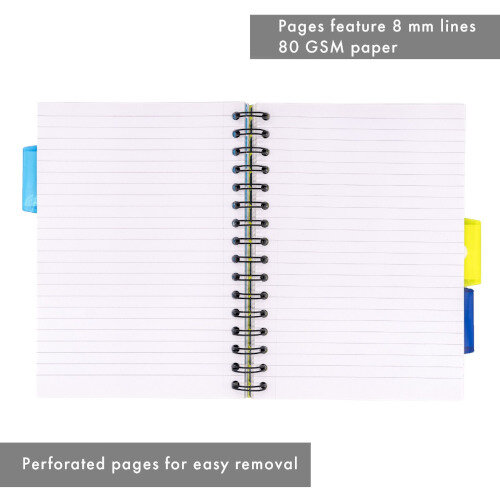 Pukka Pad A5 Wirebound Project Book Asst Pack of 33 with Divider - Perforated Pages