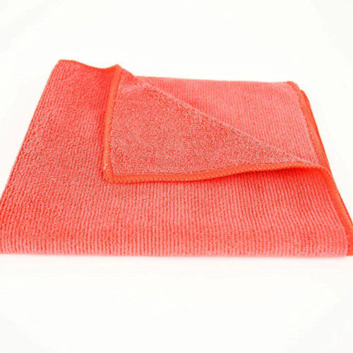 Red Microfibre Cleaning Cloths Pack of 10Durable Cloths for StreakFree Cleaning Additional Image 1