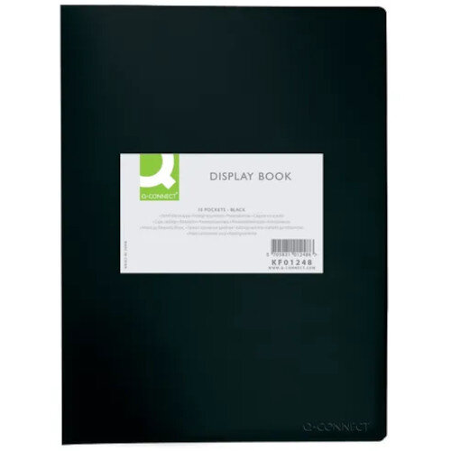 Display Book 10-Pocket Black Q-Connect KF01248 - Closed