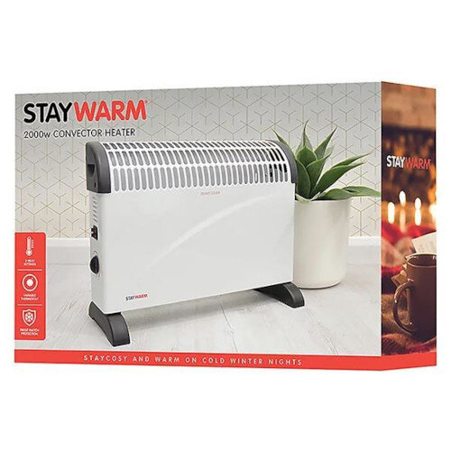 Box of Staywarm 2kW Convector Heater with Timer Control - Efficient Heating Solution - HC2TIM 