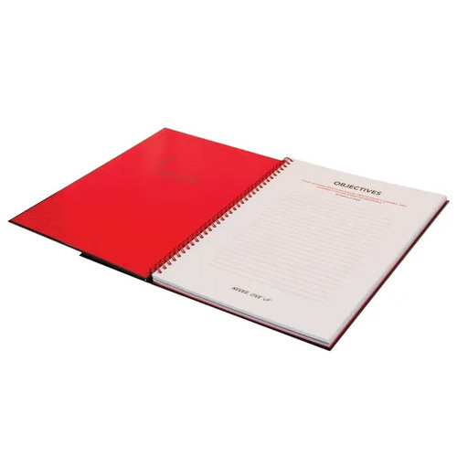 A4 Book Wirebound 90gsm Ruled and Perforated 140pp Ref 100102248 Black n Red [Pack 5]