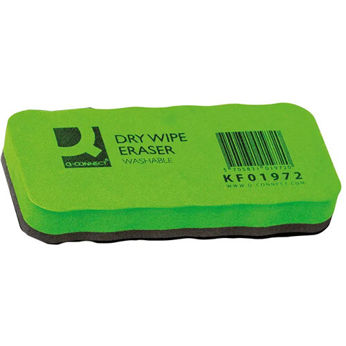 Q-Connect Drywipe Whiteboard Eraser Washable Pack 1 KF01972 - front