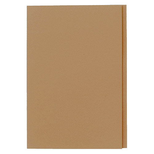 Square Cut Folder 170gsm Kraftliner Foolscap Buff Pack 100 Q-Connect KF23025