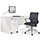 Maestro 25 PL straight desk with 3 drawer pedestal 1200mm - beech panel leg design Additional Image 2