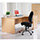 Maestro 25 PL straight desk with 3 drawer pedestal 1200mm - beech panel leg design Additional Image 3