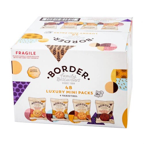 Border Biscuits Individually Wrapped in Two Biscuits. Pack Of 48 Providing You With 96 Biscuits In Total. Ideal For Hotels, Reception Areas, Offices, Canteens, Homes & More. Additional Image 1
