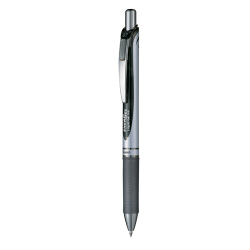 Pentel EnerGel XM Retractable Rollerball Pen 0.7mm Tip 0.35mm Line Black Pack 12