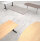 Elev8 Touch radial end boardroom table 2400mm x 1000mm - white frame, white top