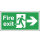 Safety Sign Fire Exit Running Man Arrow Right 150x450mm PVC FX04411R