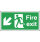 Safety Sign Fire Exit Running Man Arrow Down/Left 150x450mm PVC FX04011R