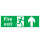 Safety Sign Fire Exit Running Man Arrow Up 150x450mm PVC FX04711R