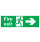 Safety Sign Fire Exit Running Man Arrow Right 150x450mm PVC FX04411R