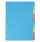 Elba Bright Coloured Card Dividers A4 Multipunched 10 Part 400008300