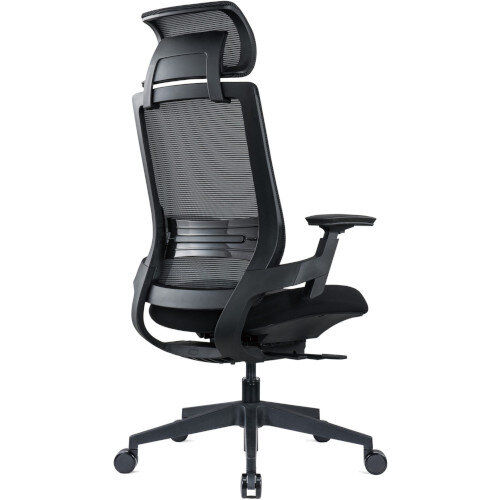 Ergonomic Mesh Office Chair with Headrest Adjustable Lumbar Support & Arms Black Additional Image 5