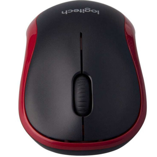 Logitech Plug-and-Forget Nano Receiver Wireless Mouse M185 Red