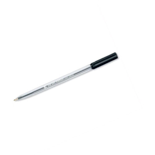 Ballpoint Pen Black Medium Clear Barrel Pack 50 5 Star