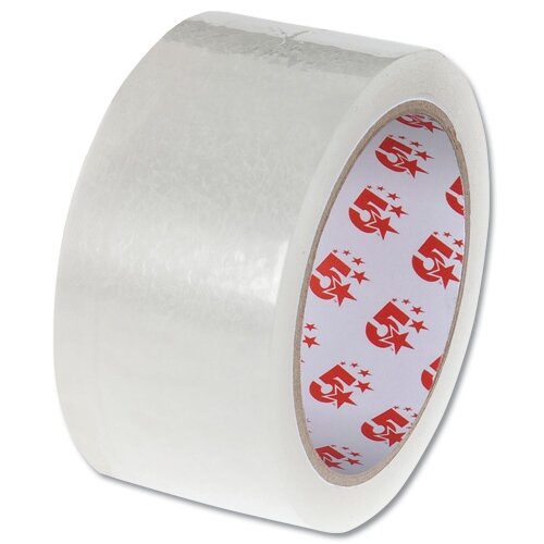 5 Star Easy Tear Clear Tape 48mm x 66m - Pack of 3