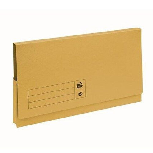 Document Wallet Half Flap Foolscap Yellow Pack 50 5 Star