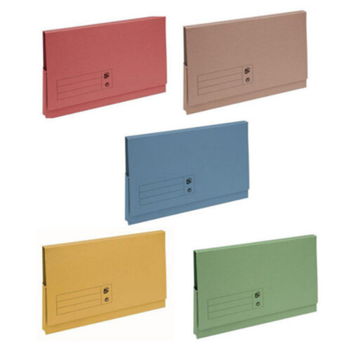 Document Wallet Half Flap Foolscap Assorted Pack 50 5 Star