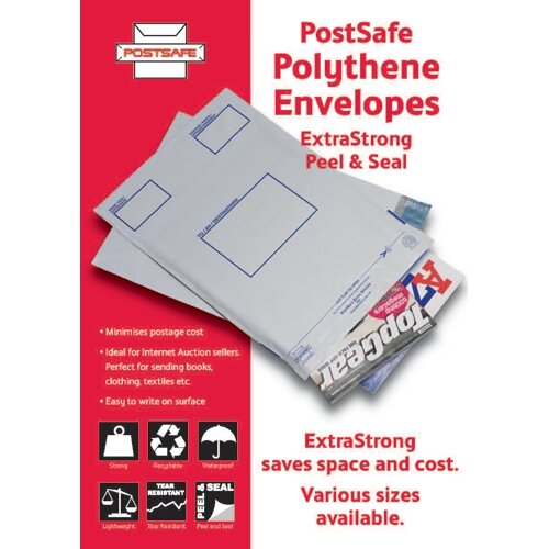 GoSecure Extra Strong C5 Polythene Protective Envelopes Pack of 100