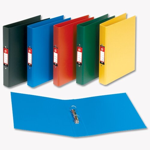 5 Star Ring Binder PVC 2 O-Ring Size 25mm A4 Black [Pack 10]