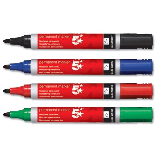 Permanent Markers Bullet Tip Assorted Wallet 4 5 Star