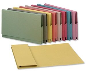 Guildhall Foolscap Document Wallet Yellow 315gsm Full Flap Pack of 50 