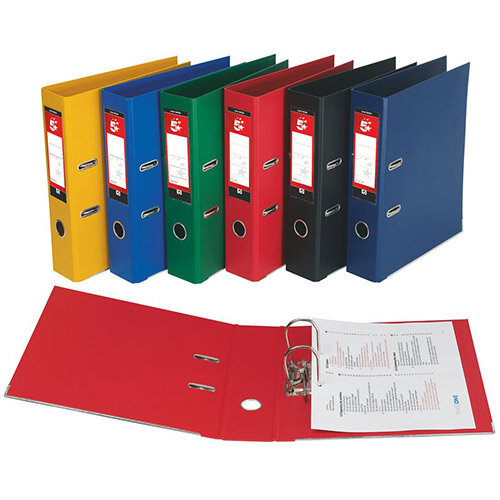 5 Star Office Lever Arch File Polypropylene Capacity 70mm Foolscap Green Pack of 10