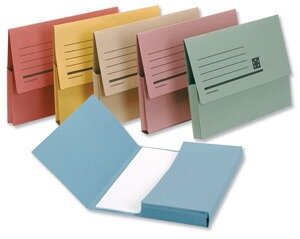 Document Wallet A4 Blue Half Flap 285gsm Pack 50 5 Star