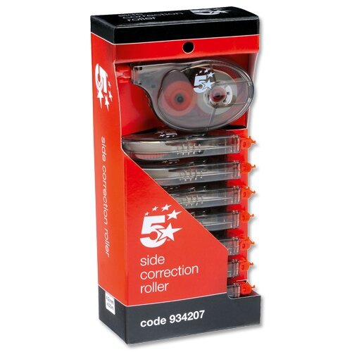 5 Star Side Correction Tape Roller 4.2mmx8.5m Pack 10