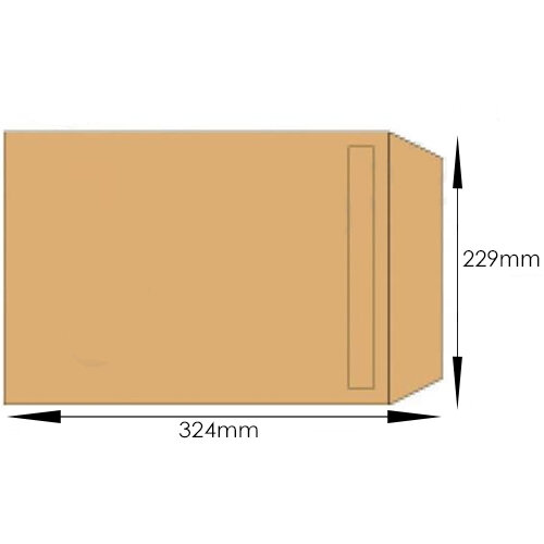 Q-Connect C4 Envelope, 80gsm, Manilla, Self-Seal (Pack of 250, Ref KF3470) - High-Quality Envelopes for Mailing